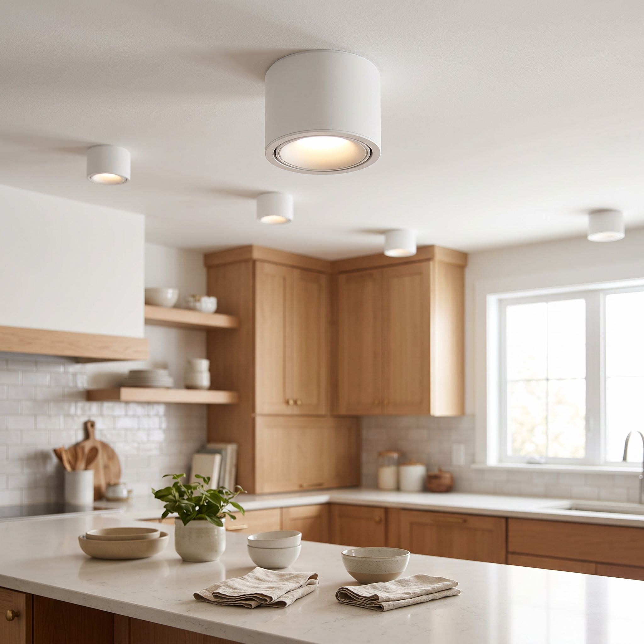 Adjustable Aluminum Round LED Spotlight Flush Mount Ceiling Light 7