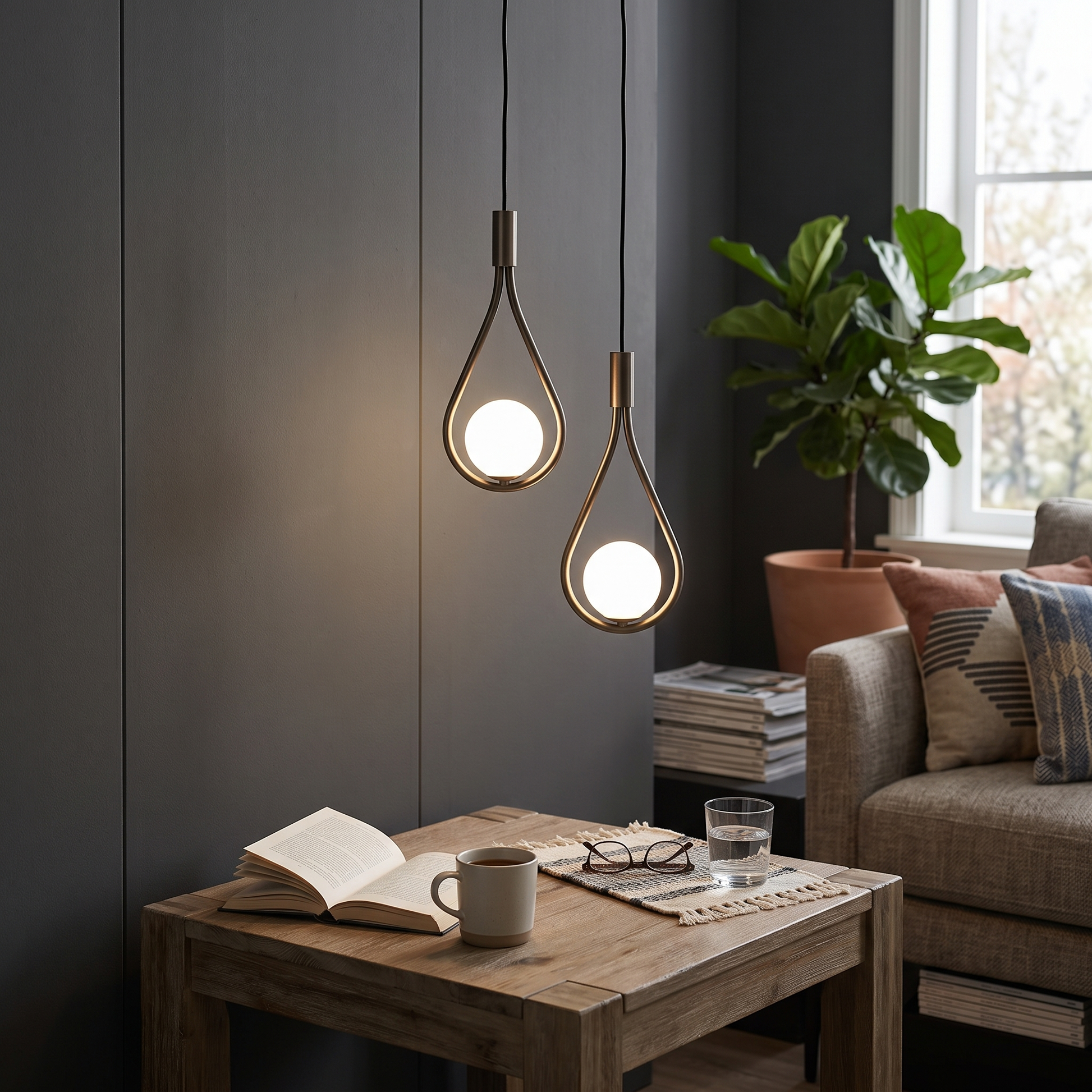 Adjustable Nordic Pendant Light in Black or Gold Finishes 6