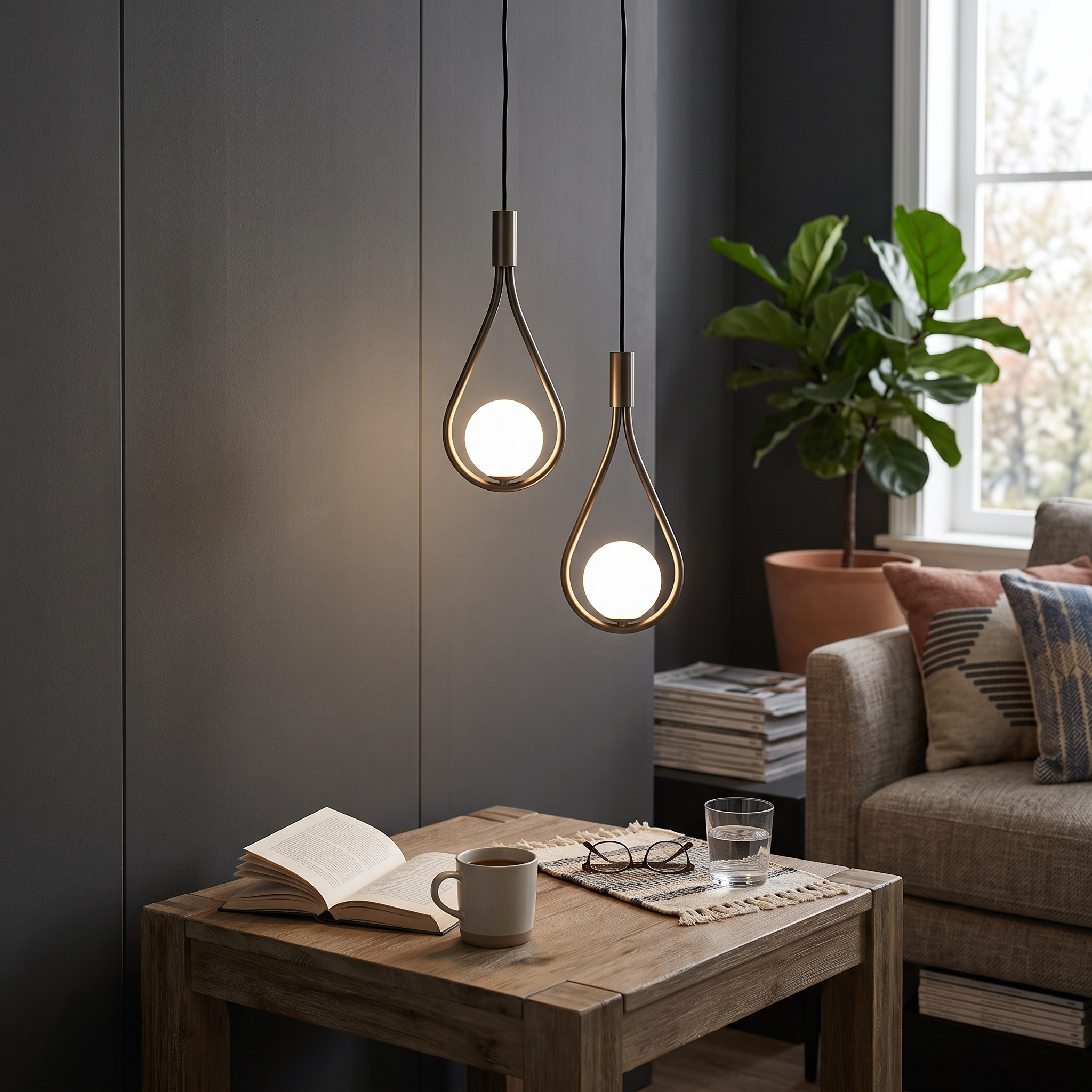 Adjustable Nordic Pendant Light in Black or Gold Finishes 6