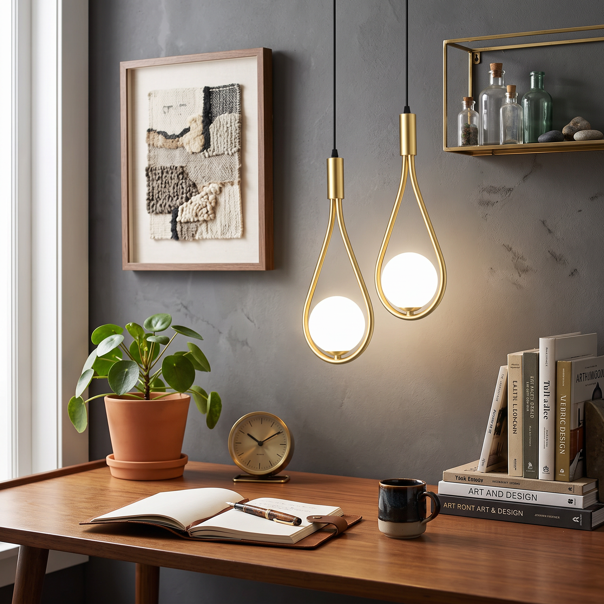 Adjustable Nordic Pendant Light in Black or Gold Finishes 7