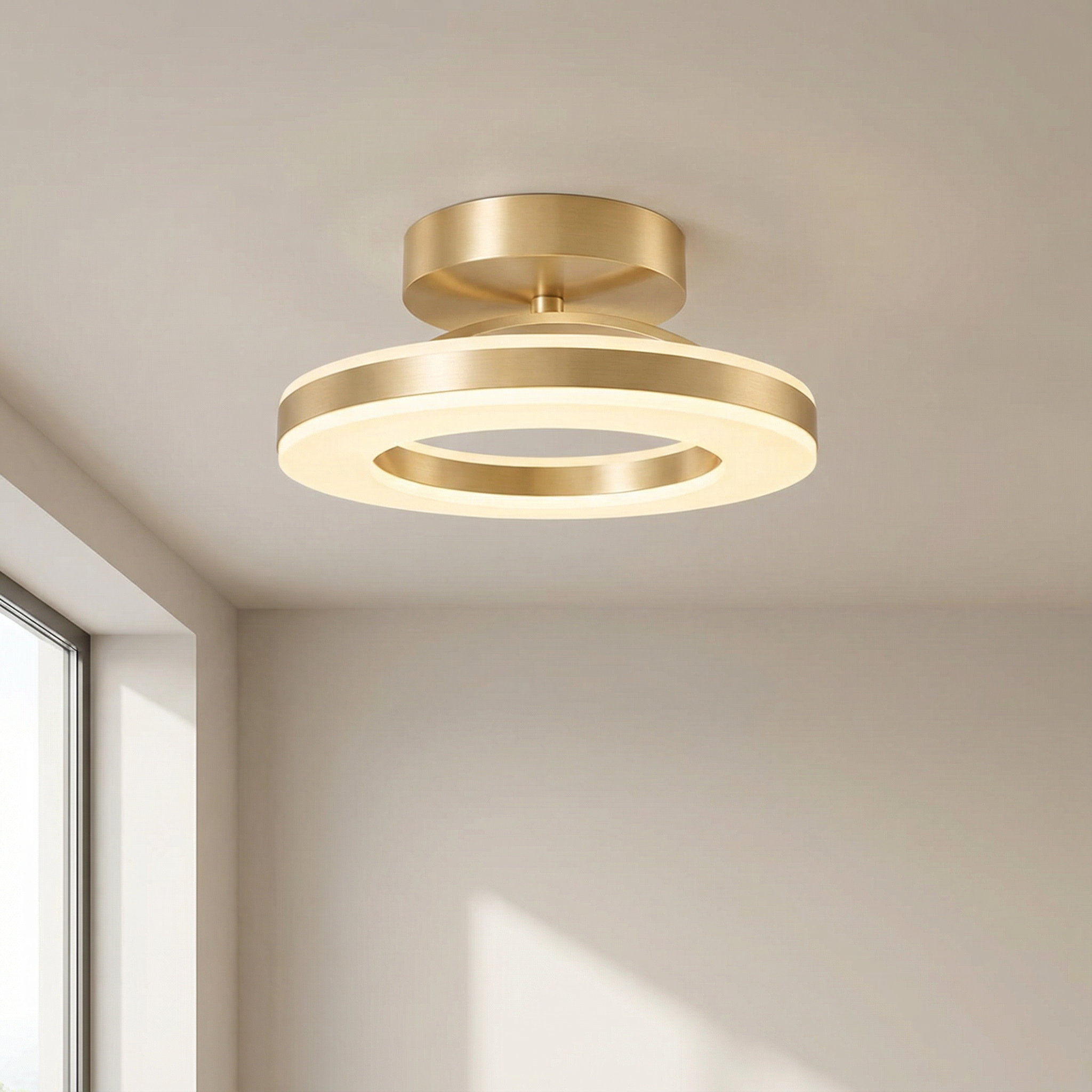 Adjustable Round LED Flush Mount Ceiling Light in Black or Gold 3