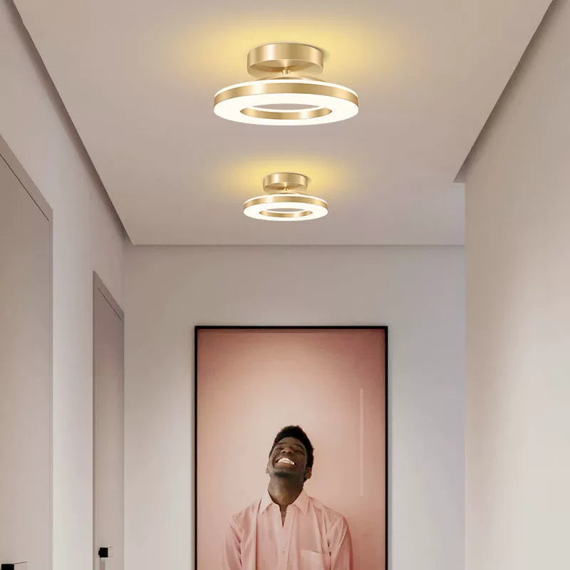 Adjustable Round LED Flush Mount Ceiling Light in Black or Gold 4