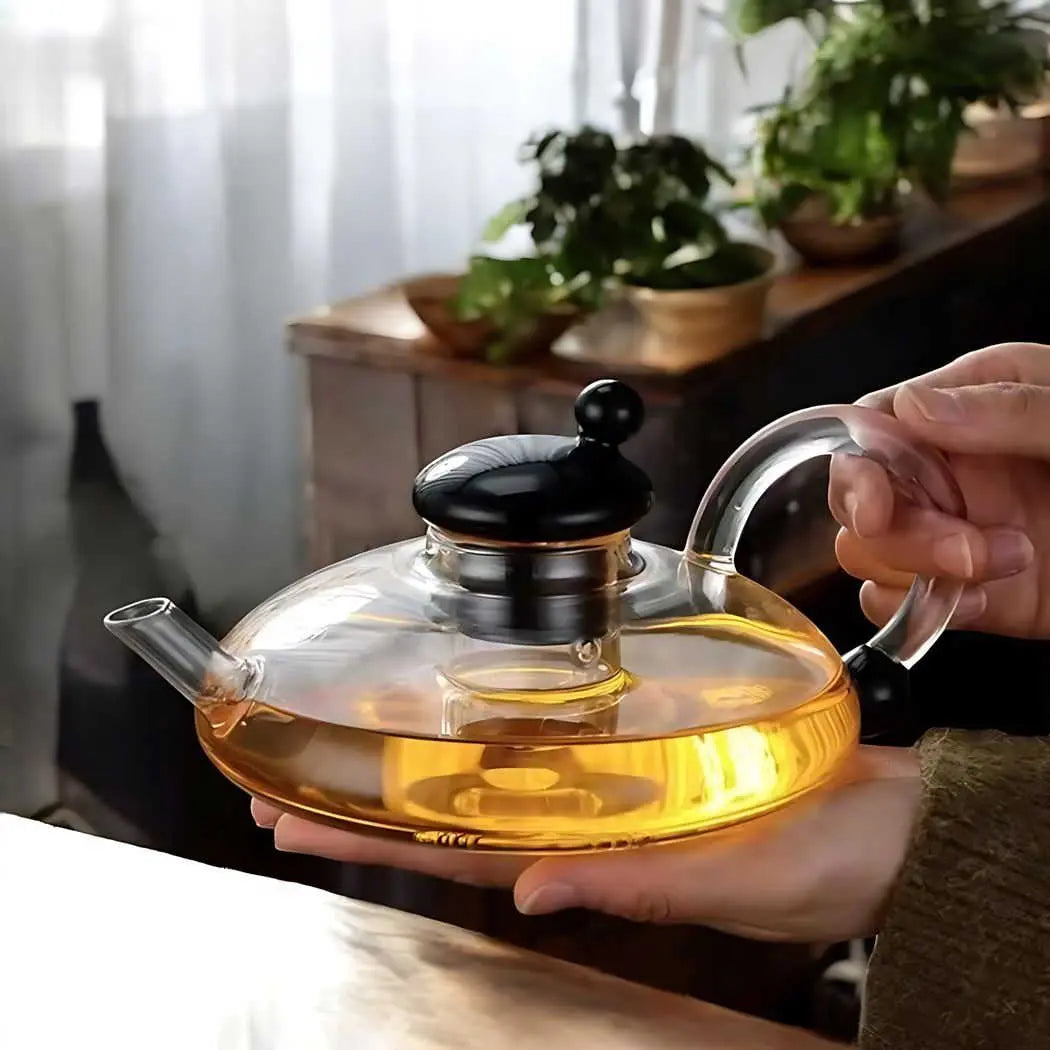 Borosilicate Glass Filtration Teapot Set with 2, 4 or 6 Matching Cups 1