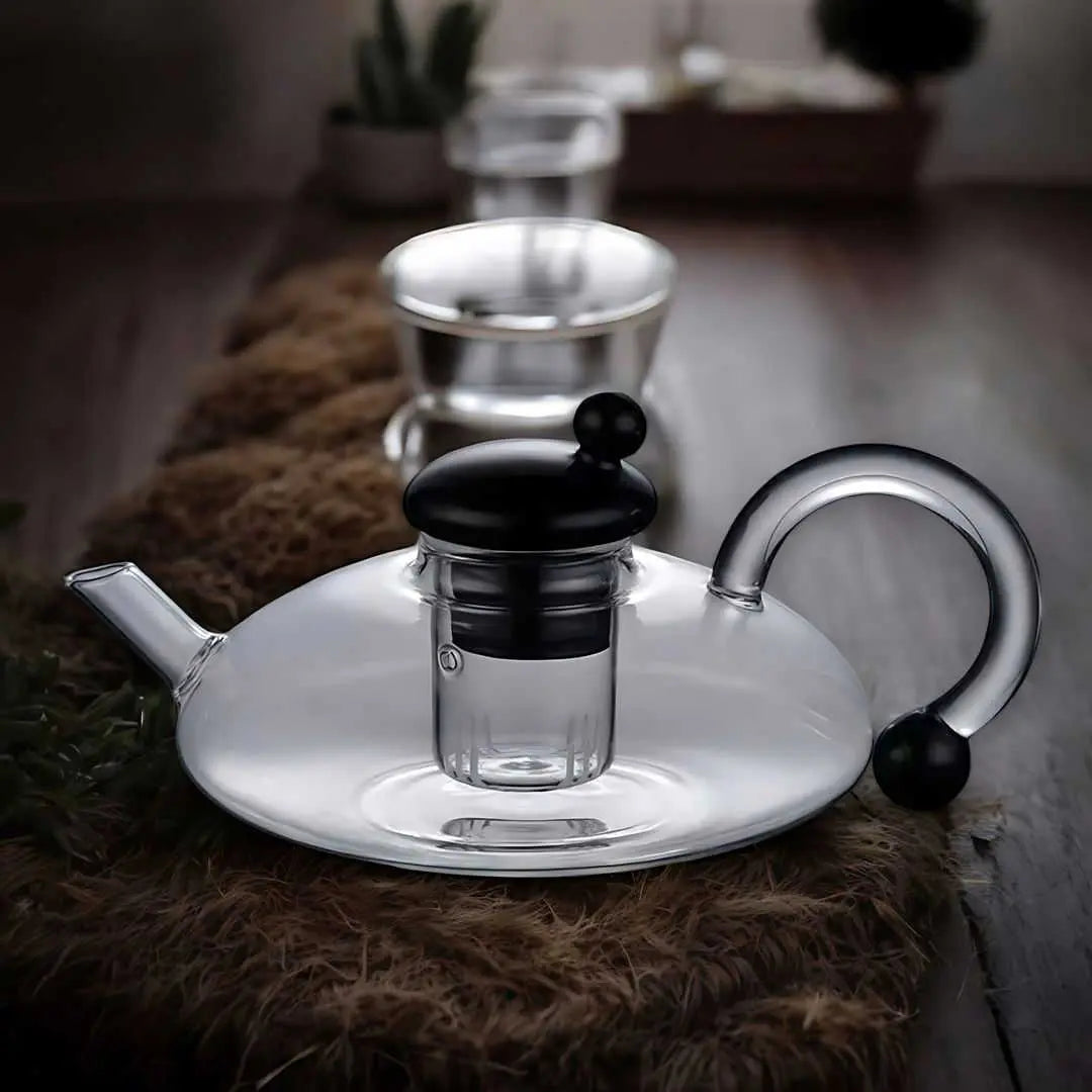 Borosilicate Glass Filtration Teapot Set with 2, 4 or 6 Matching Cups 10