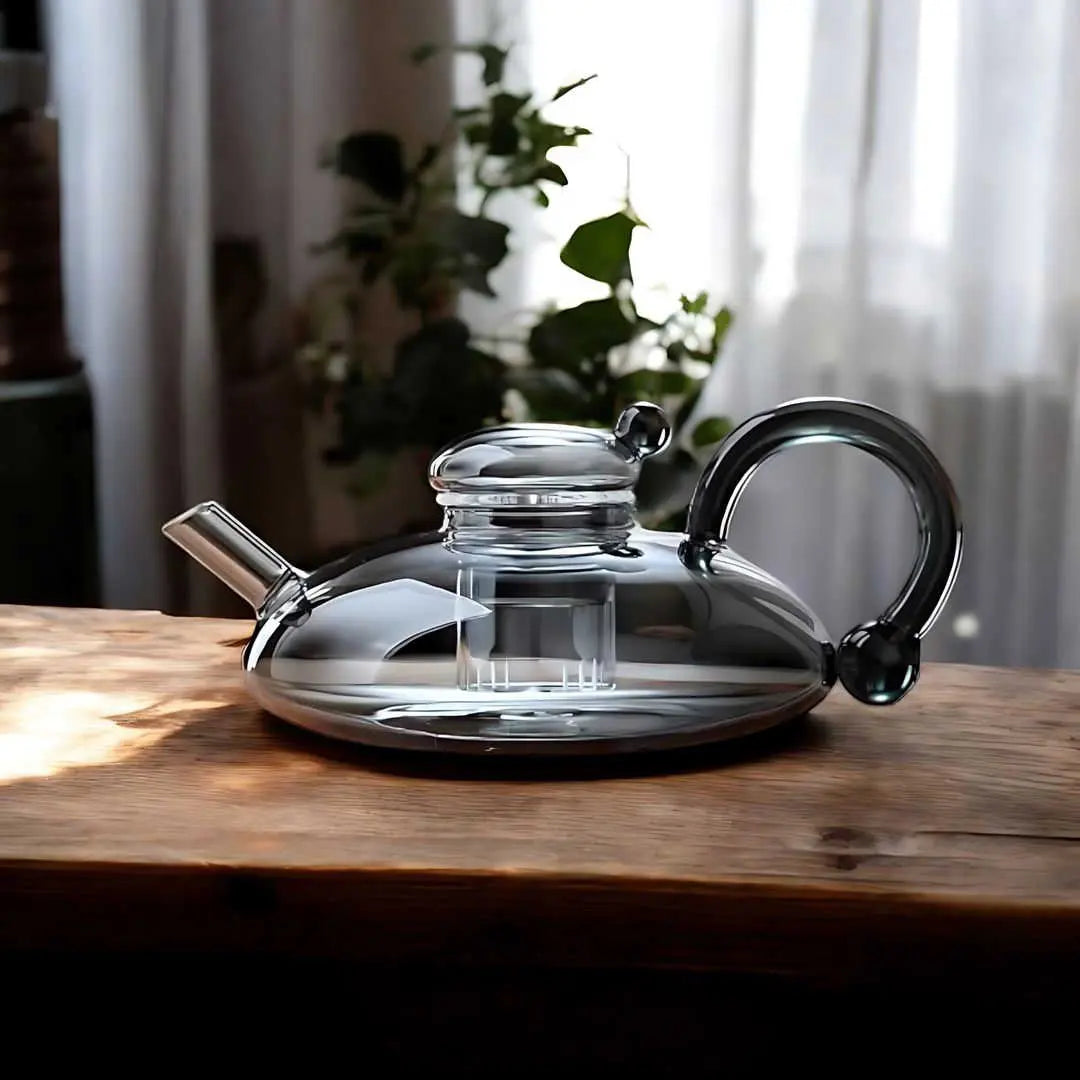 Borosilicate Glass Filtration Teapot Set with 2, 4 or 6 Matching Cups 3