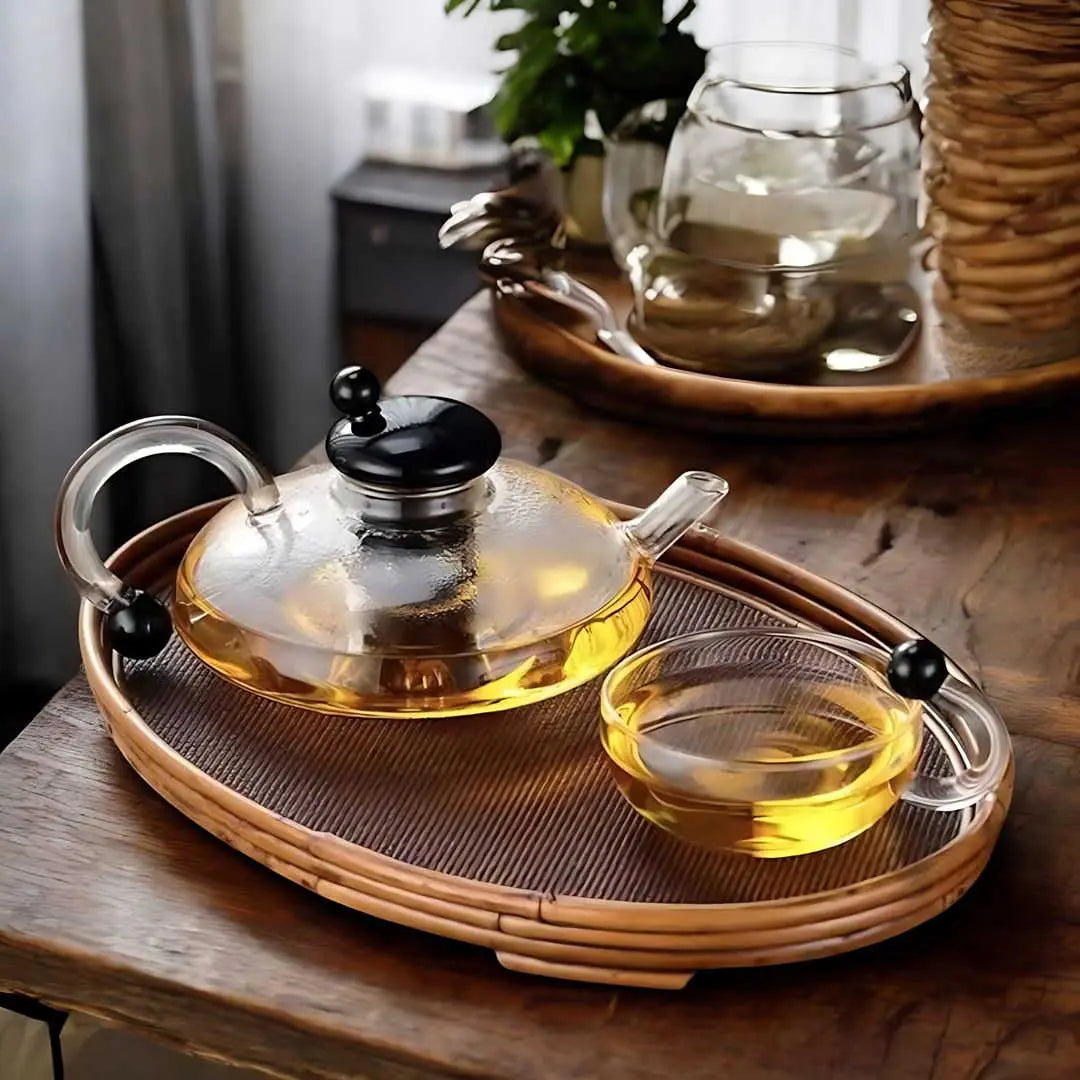 Borosilicate Glass Filtration Teapot Set with 2, 4 or 6 Matching Cups 5