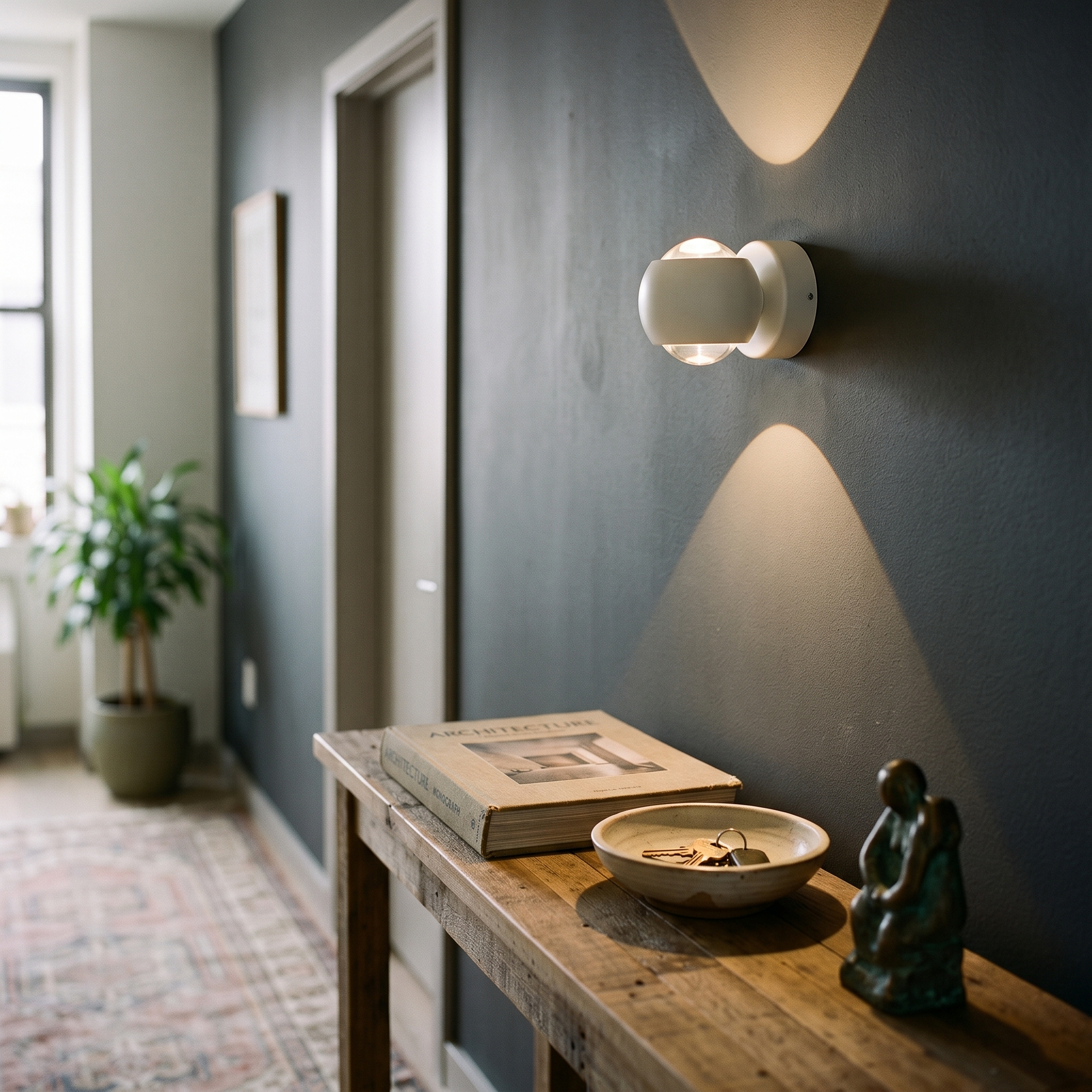 Brass LED Wall Sconce with Up and Down Light for Hallways 16