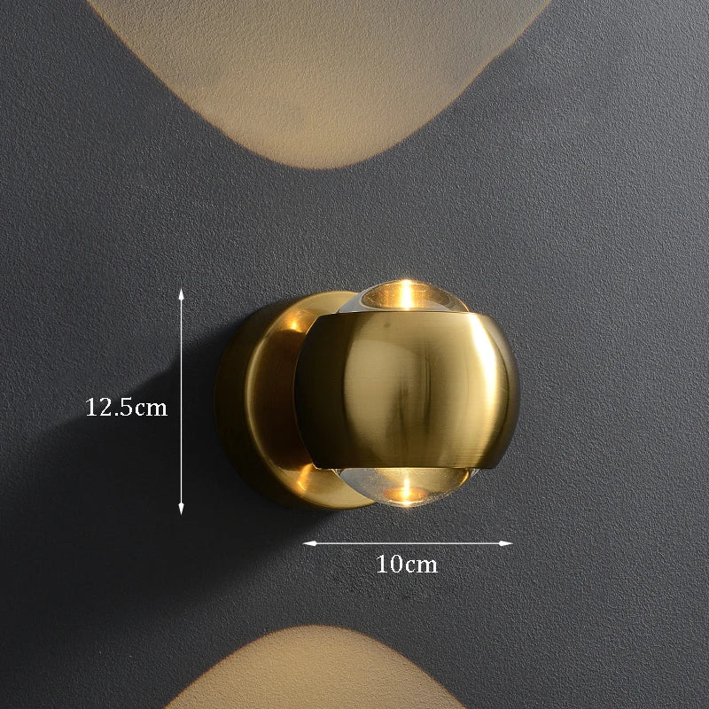 Brass LED Wall Sconce with Up and Down Light for Hallways 7