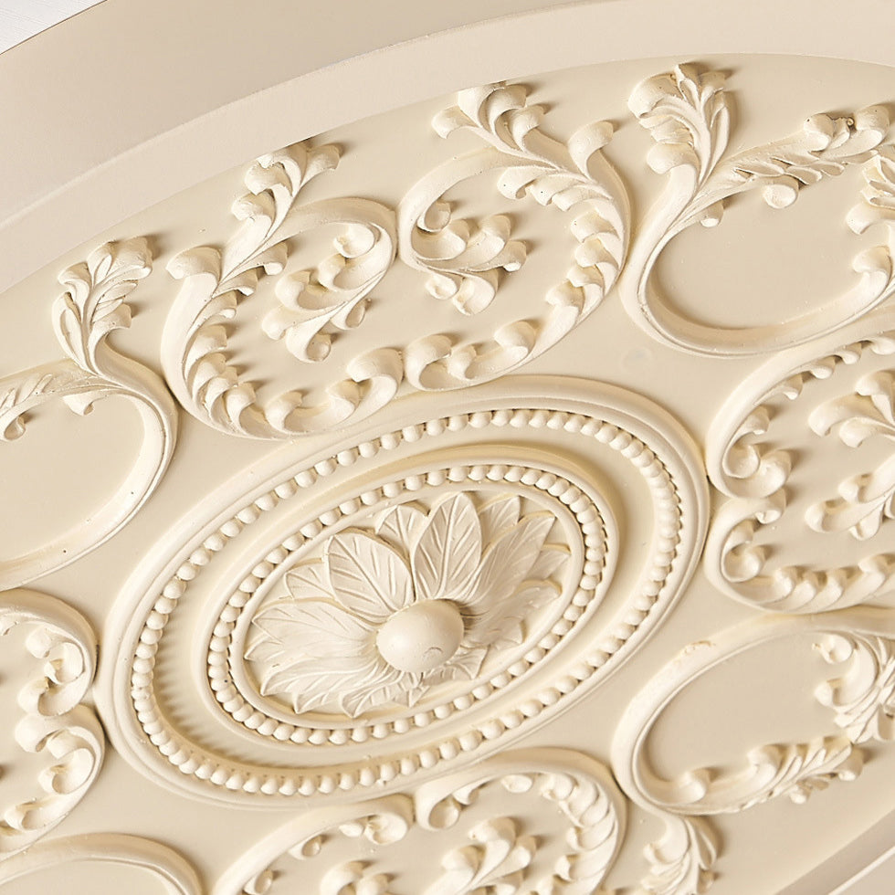 Carved Acrylic Round LED Flush Mount Ceiling Light with Remote 2