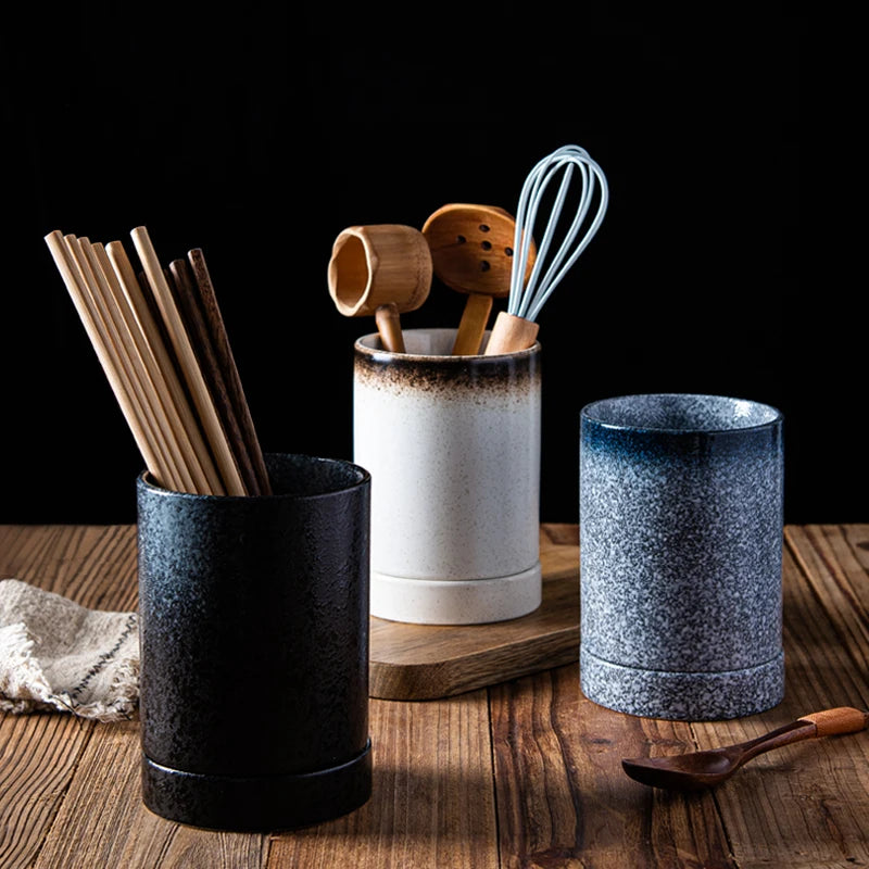 Ceramic Chopstick Holder with Drain, Japanese Kitchen Design 0