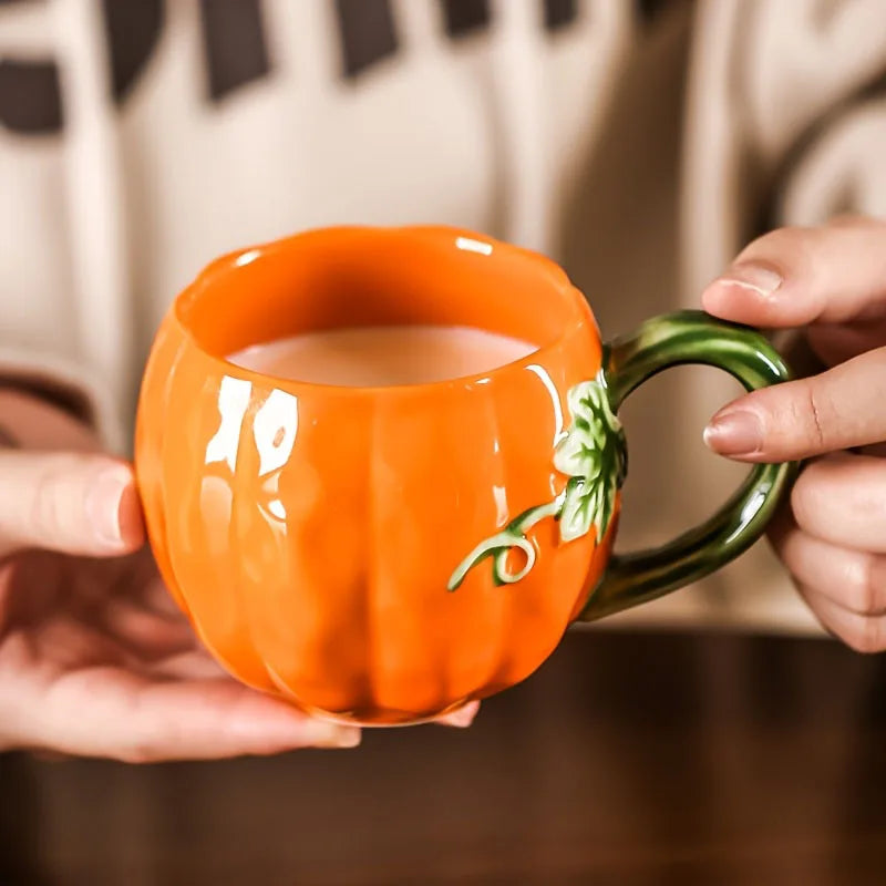 Ceramic Coffee Mug, Pumpkin Fall-Themed Design 1