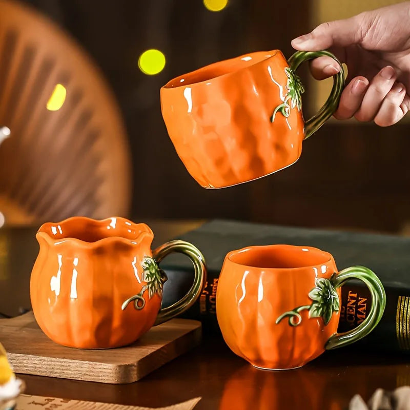Ceramic Coffee Mug, Pumpkin Fall-Themed Design 3