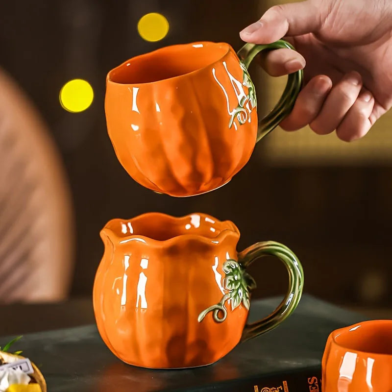 Ceramic Coffee Mug, Pumpkin Fall-Themed Design 4