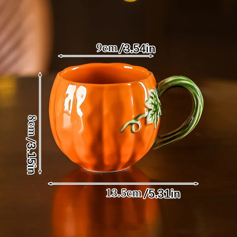 Ceramic Coffee Mug, Pumpkin Fall-Themed Design 6