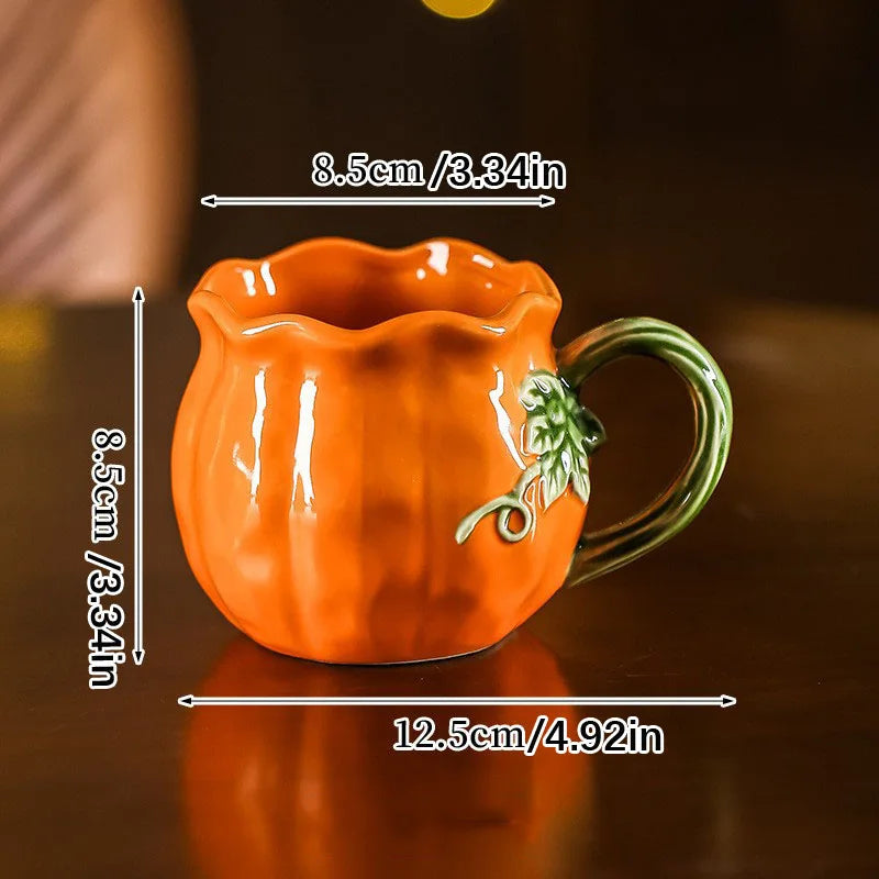Ceramic Coffee Mug, Pumpkin Fall-Themed Design 7