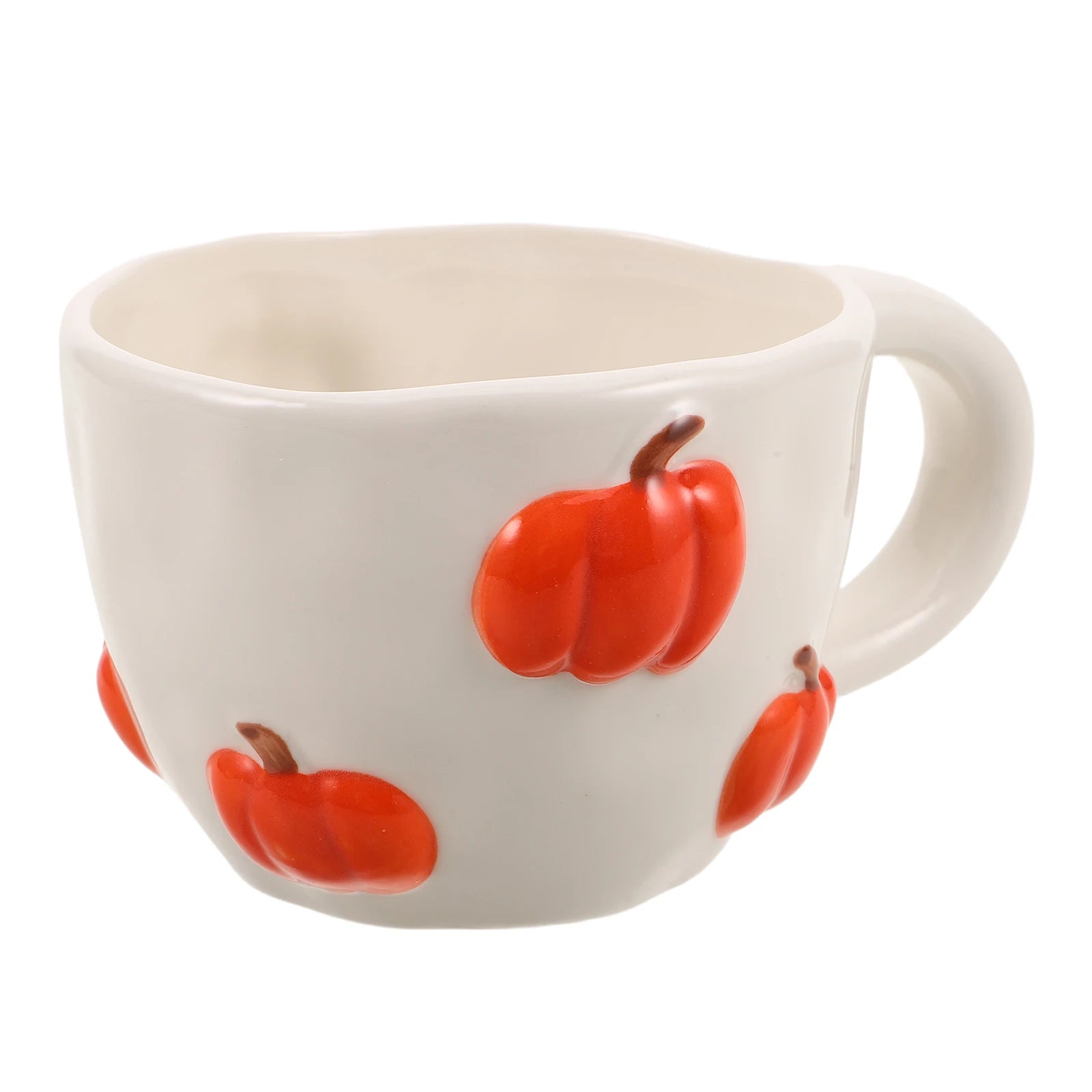 Ceramic Pumpkin Coffee Mug, Unique Hand-Pinched Design 0