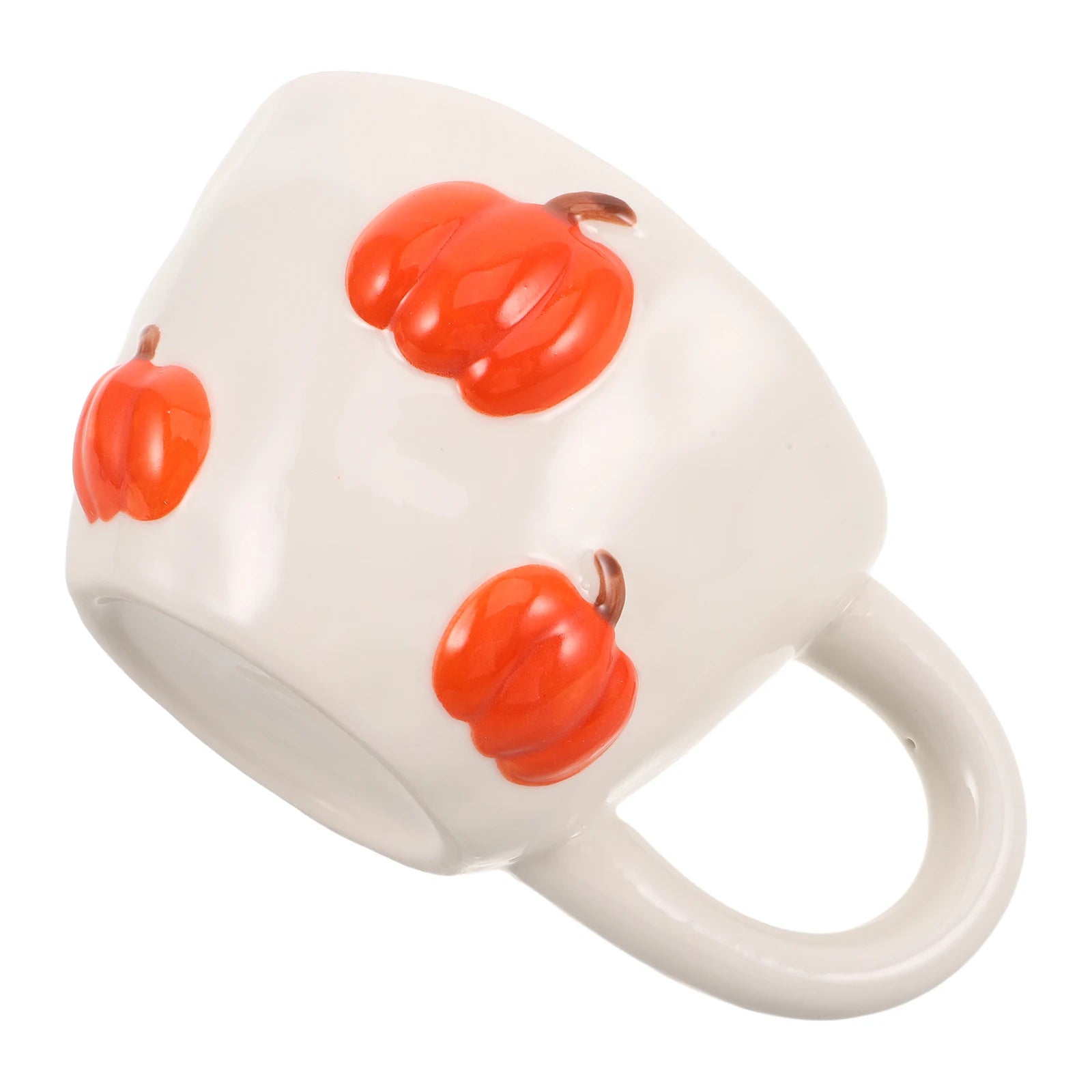Ceramic Pumpkin Coffee Mug, Unique Hand-Pinched Design 2