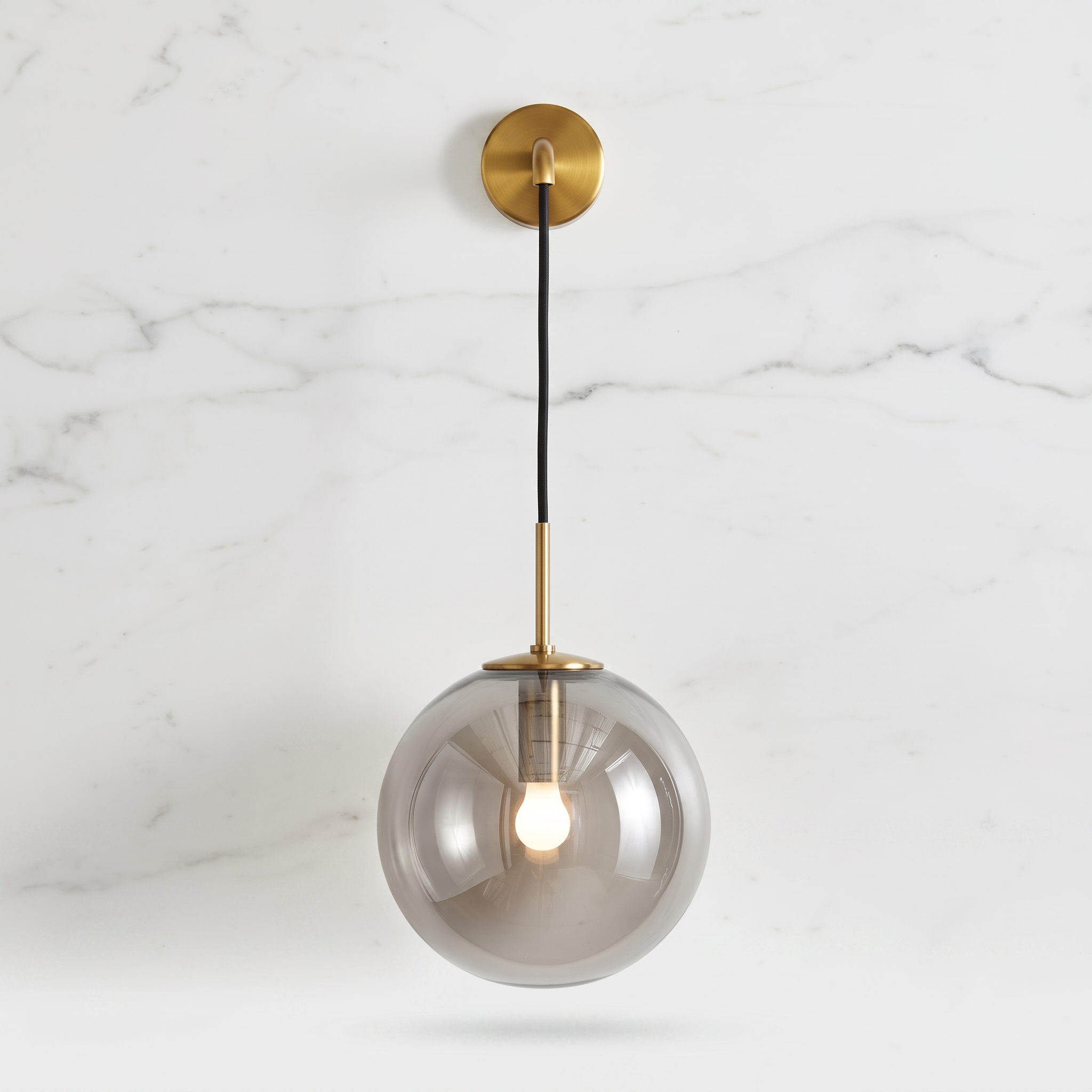 Clear Glass Wall Sconce in Gold or Black for Bedrooms and Halls 0