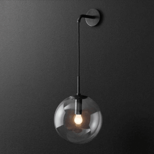 Clear Glass Wall Sconce in Gold or Black for Bedrooms and Halls 3