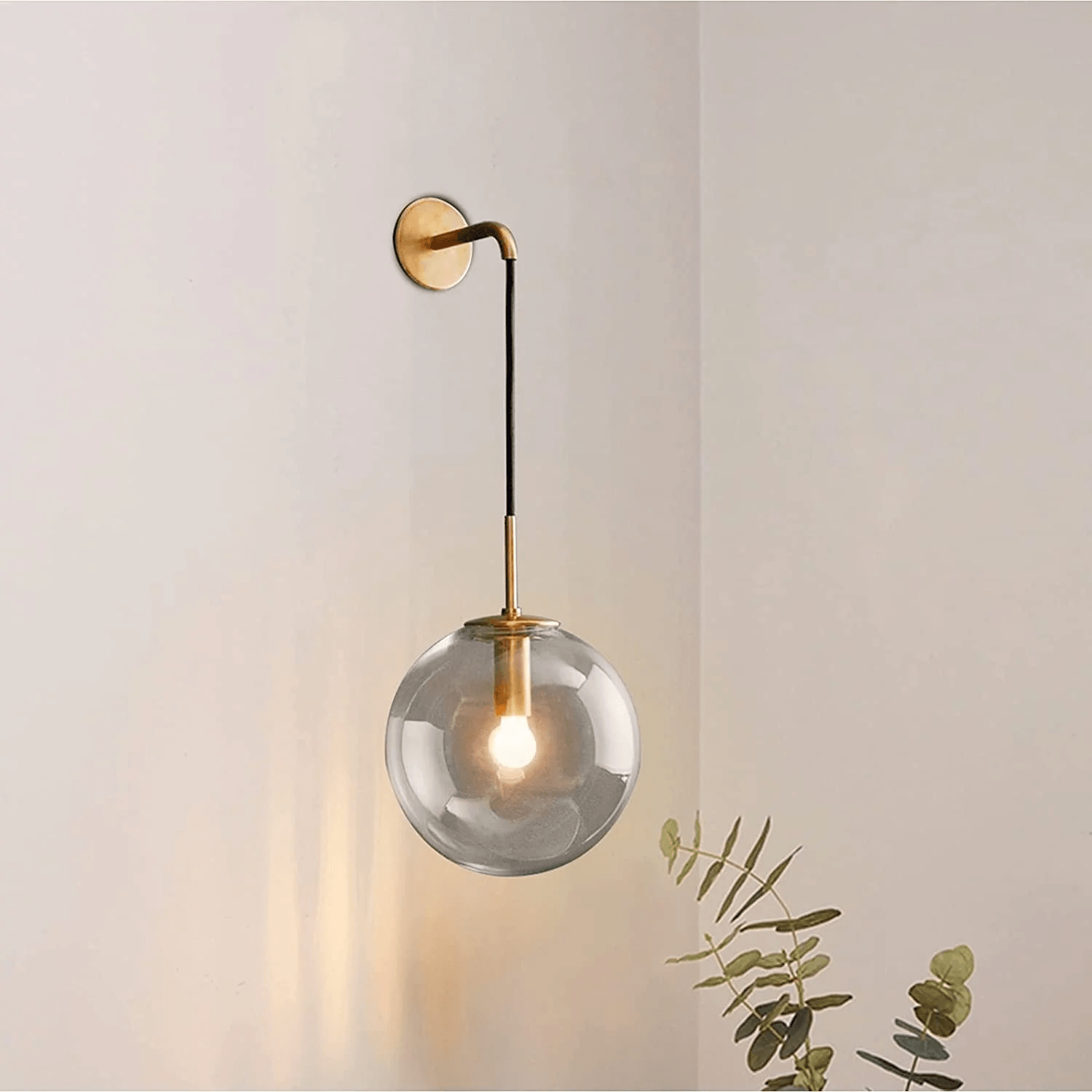 Clear Glass Wall Sconce in Gold or Black for Bedrooms and Halls 4