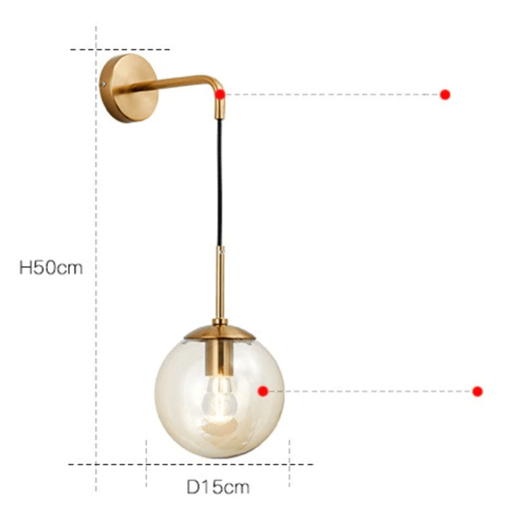 Clear Glass Wall Sconce in Gold or Black for Bedrooms and Halls 6
