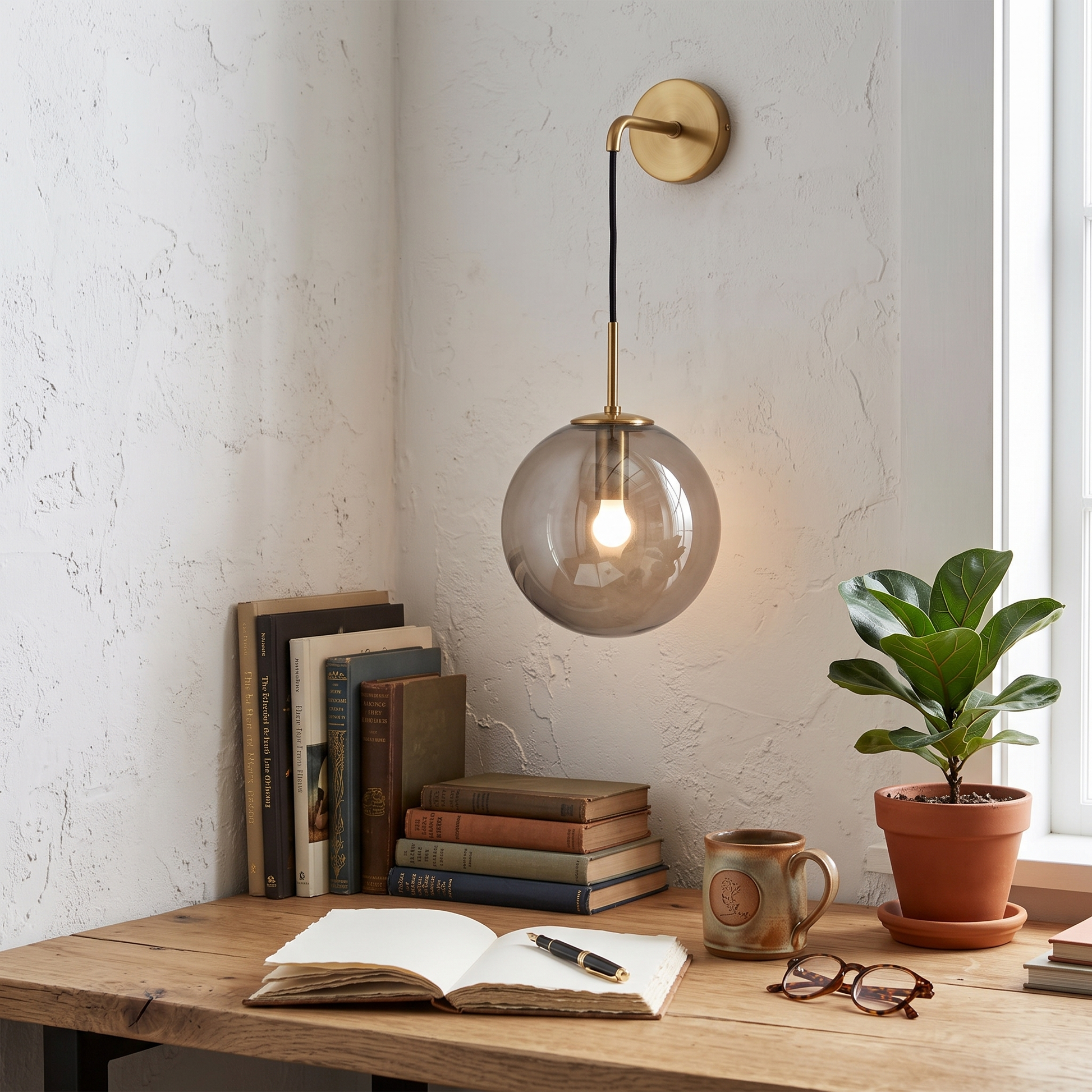 Clear Glass Wall Sconce in Gold or Black for Bedrooms and Halls 7