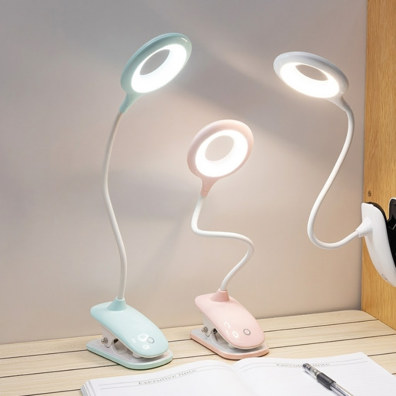Clip-On Reading Light, Flexible Gooseneck with USB Rechargeable Battery 3