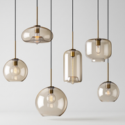 Cognac Glass Pendant Light in Six Shade Shapes for Kitchen Islands 0