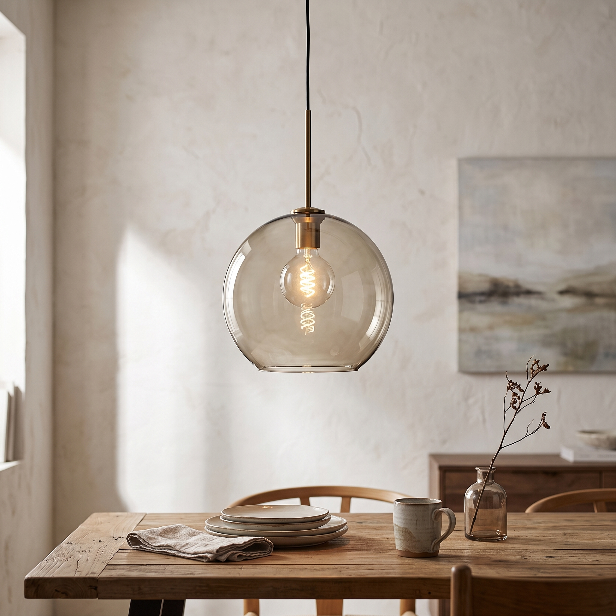 Cognac Glass Pendant Light in Six Shade Shapes for Kitchen Islands 10