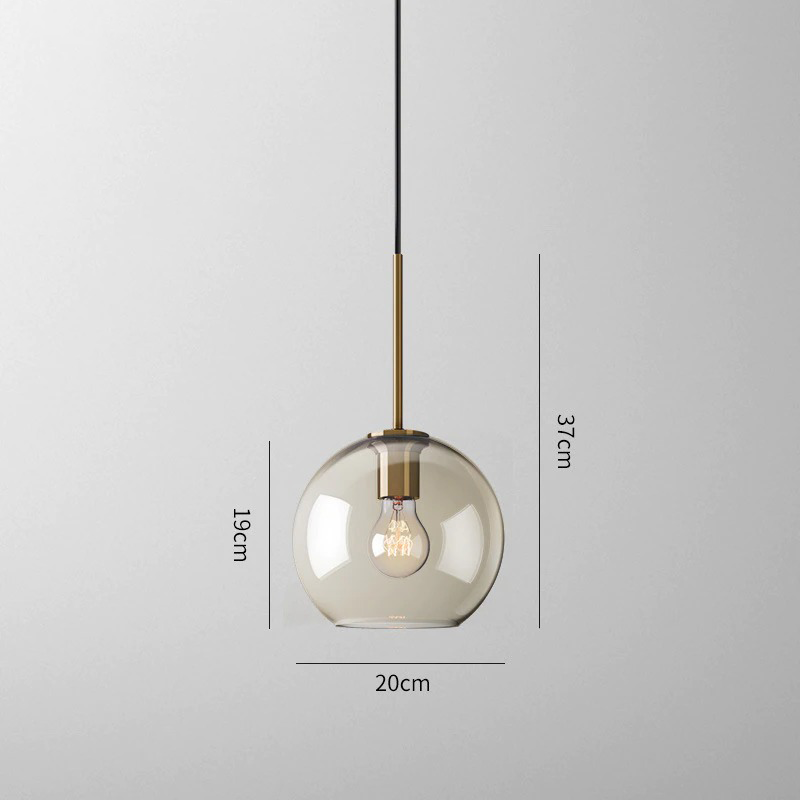 Cognac Glass Pendant Light in Six Shade Shapes for Kitchen Islands 5