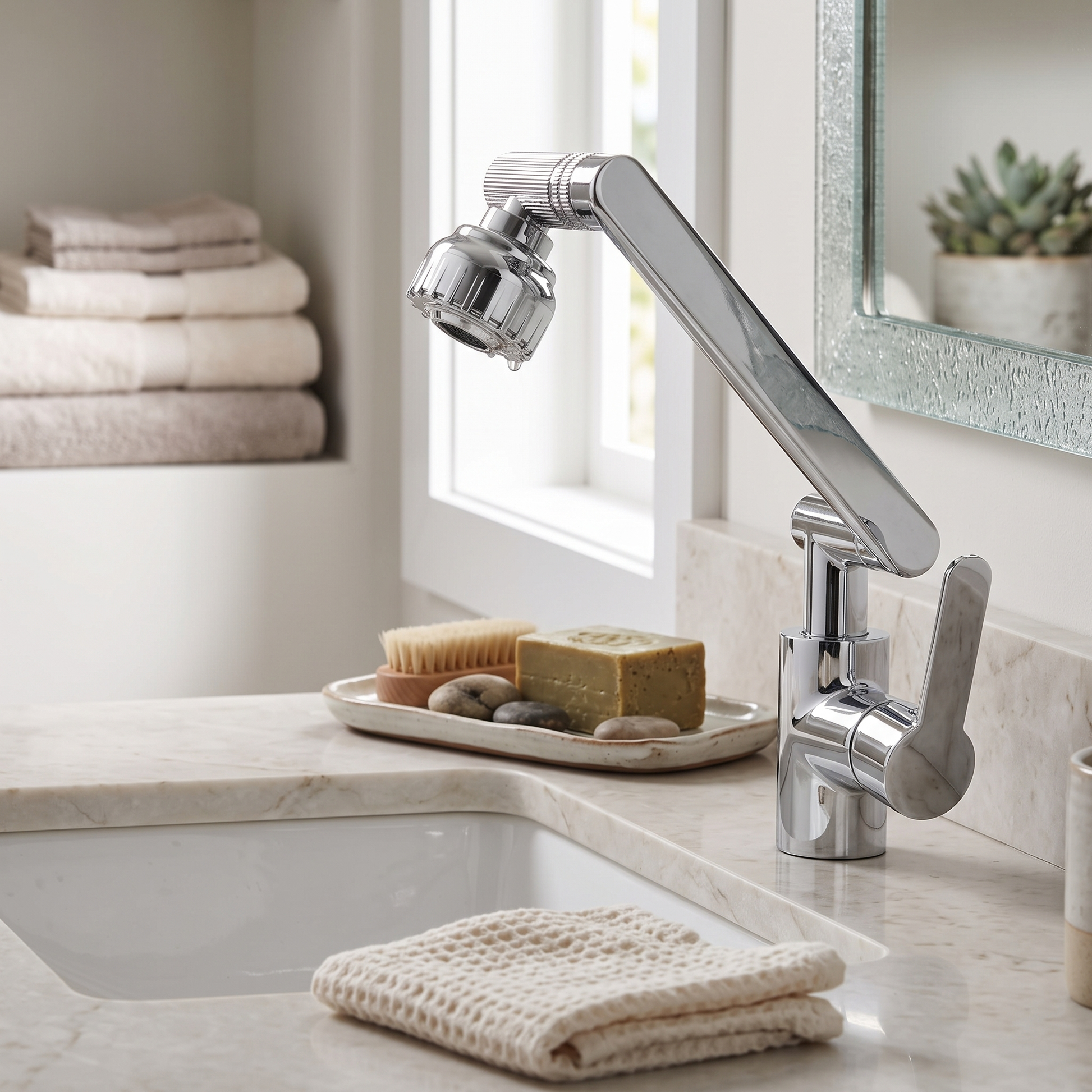 Flexible Arm Kitchen Faucet with 360 Swivel and Dual Spray Modes 8