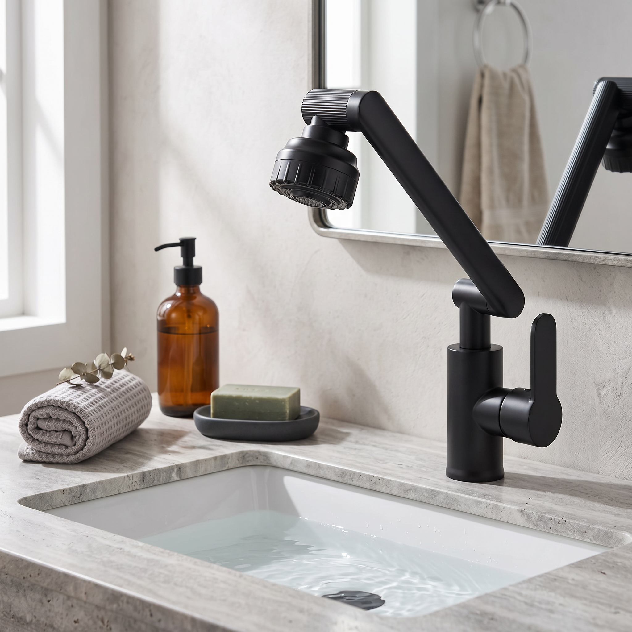 Flexible Arm Kitchen Faucet with 360 Swivel and Dual Spray Modes 9