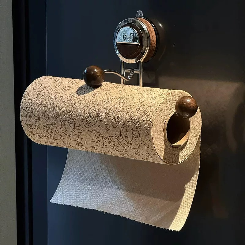 Free Standing Toilet Paper Holder, Stainless Steel with Wood-Grain Design 9