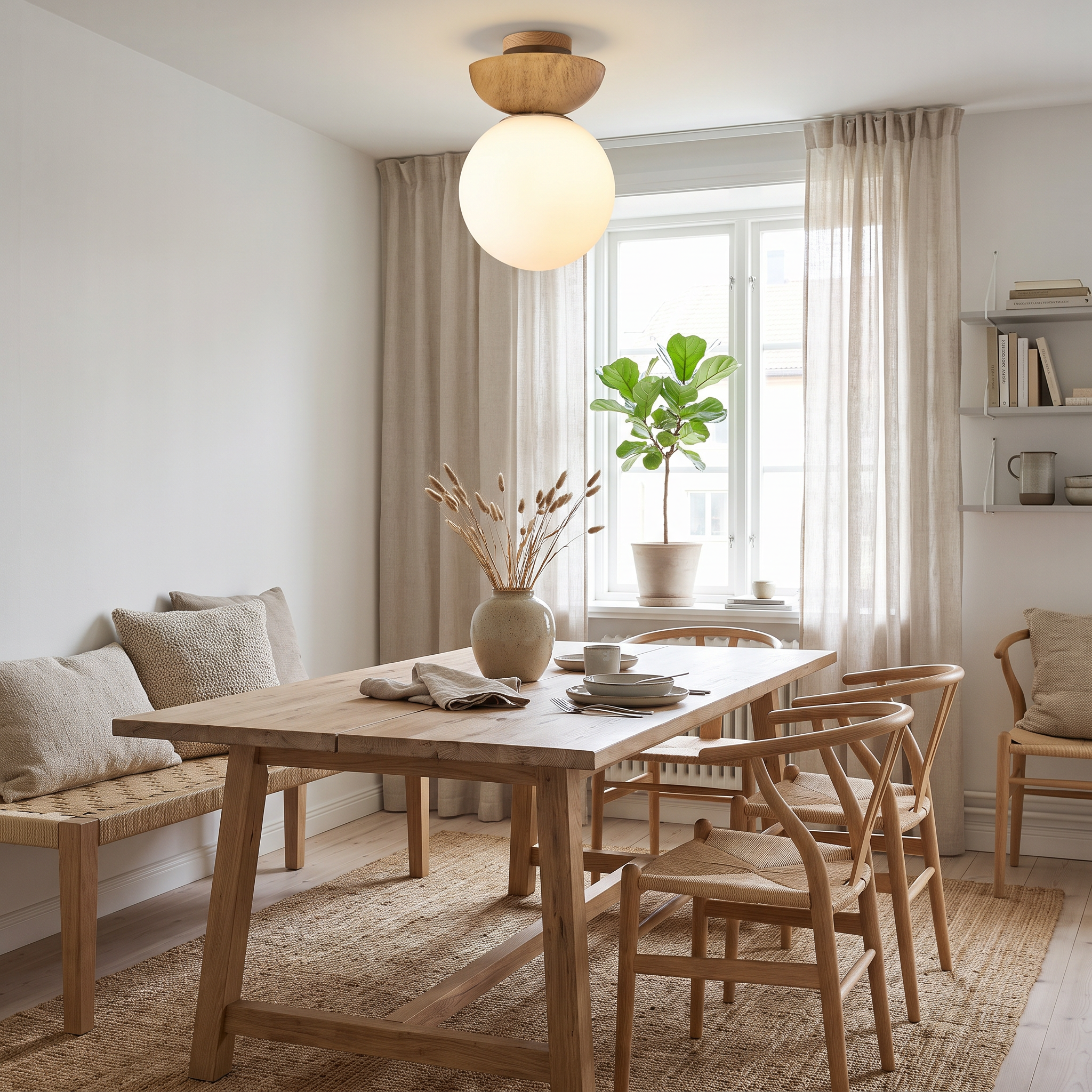 Glass Orb Ceiling Light in Semi-Flush or Pendant Style 3
