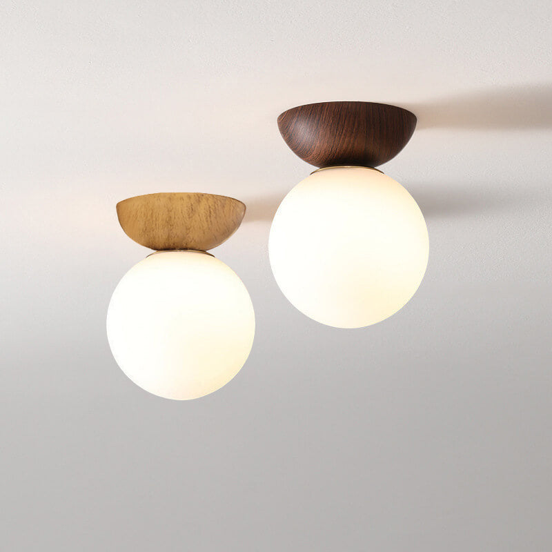 Glass Orb Ceiling Light in Semi-Flush or Pendant Style 9