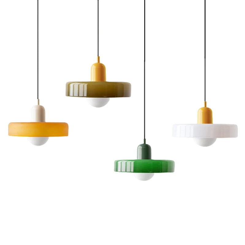 Glass Pendant Light, Bauhaus Dual-Tone Design 2