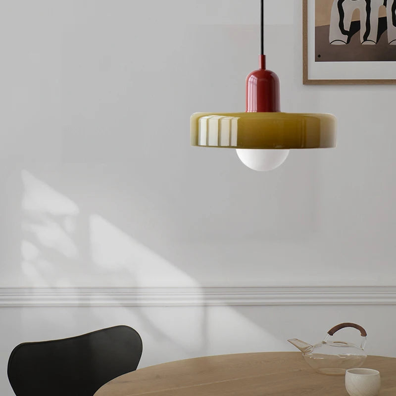 Glass Pendant Light, Bauhaus Dual-Tone Design 7