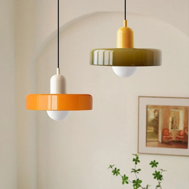 Glass Pendant Light, Bauhaus Dual-Tone Design 8