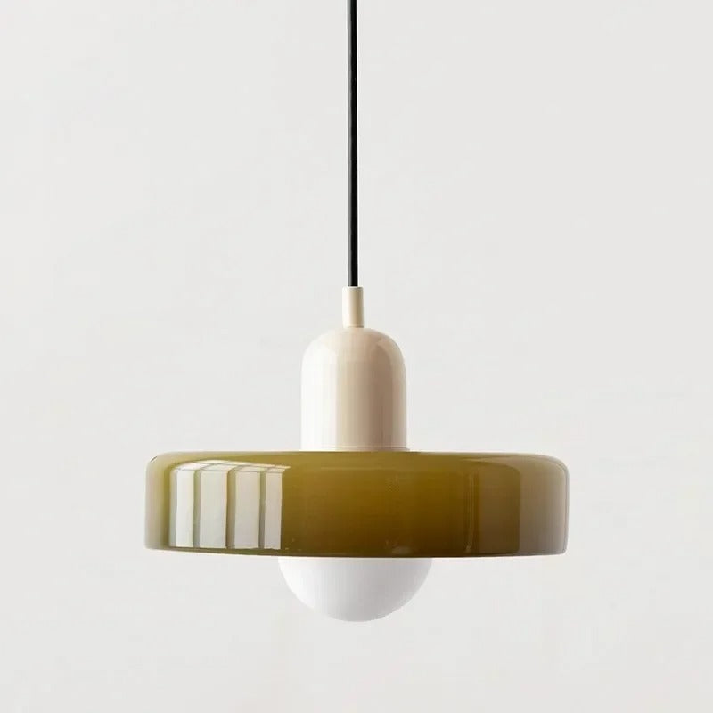 Glass Pendant Light, Bauhaus Dual-Tone Design 9