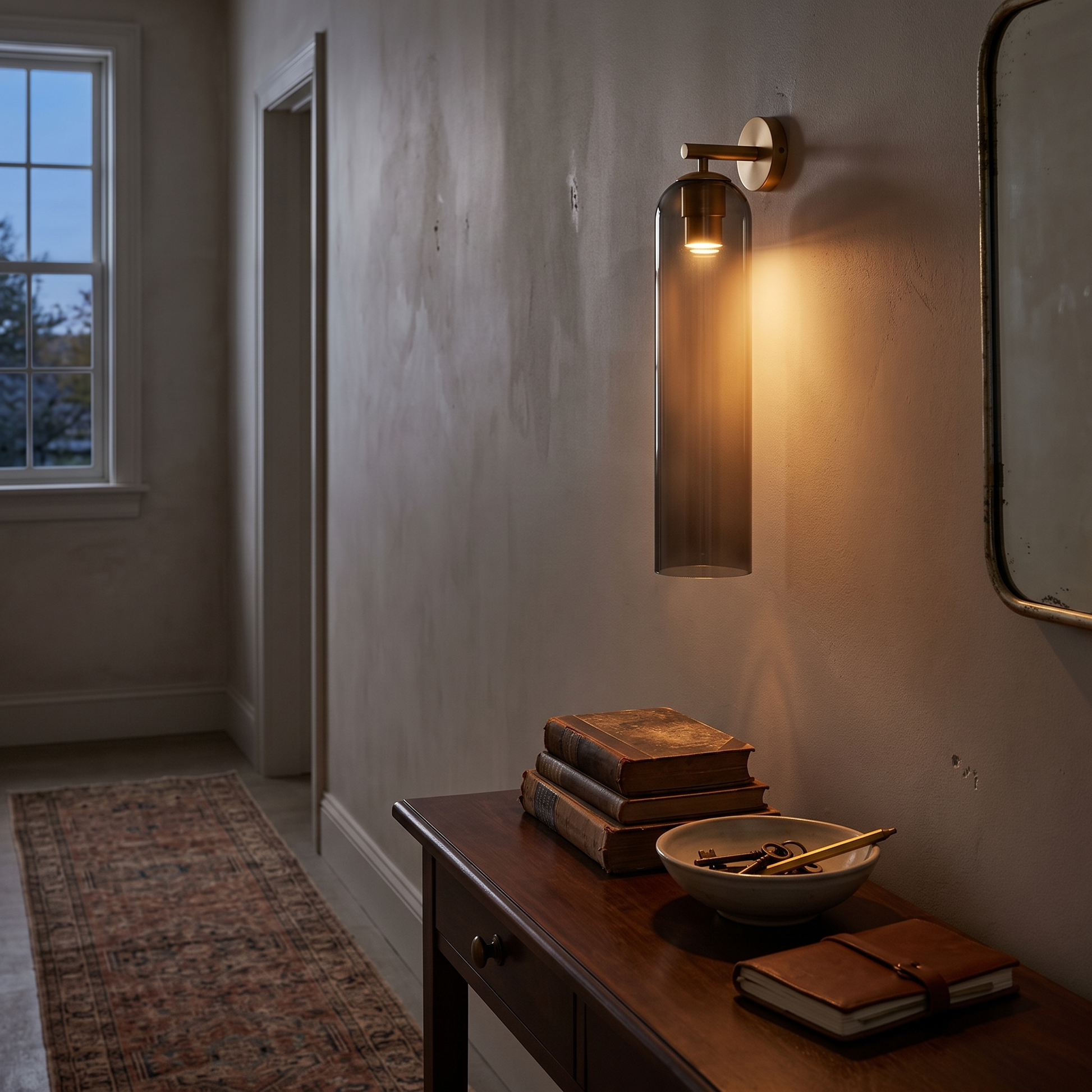 Glass Shade Wall Lamp with Gold or Black Back Plate, LED Included 10