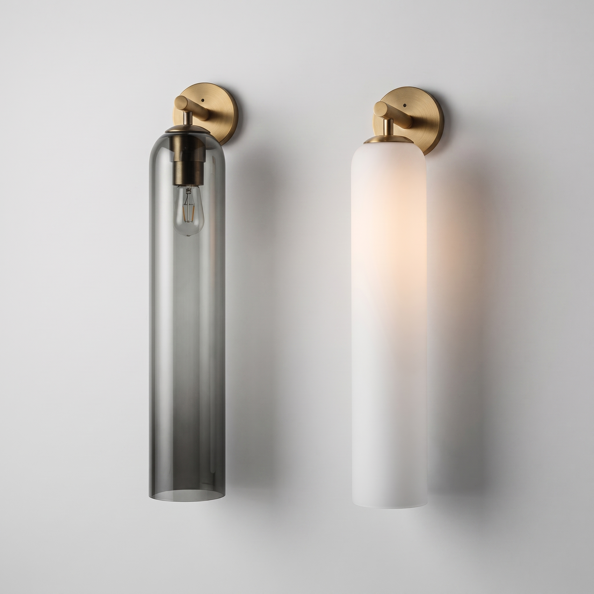 Glass Shade Wall Lamp with Gold or Black Back Plate, LED Included 30