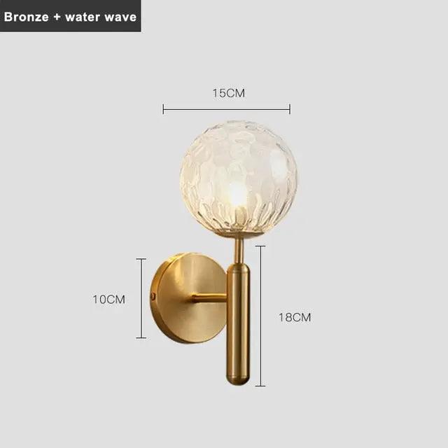 Gold Wall Sconce Lighting with Handcrafted Glass Shades 3