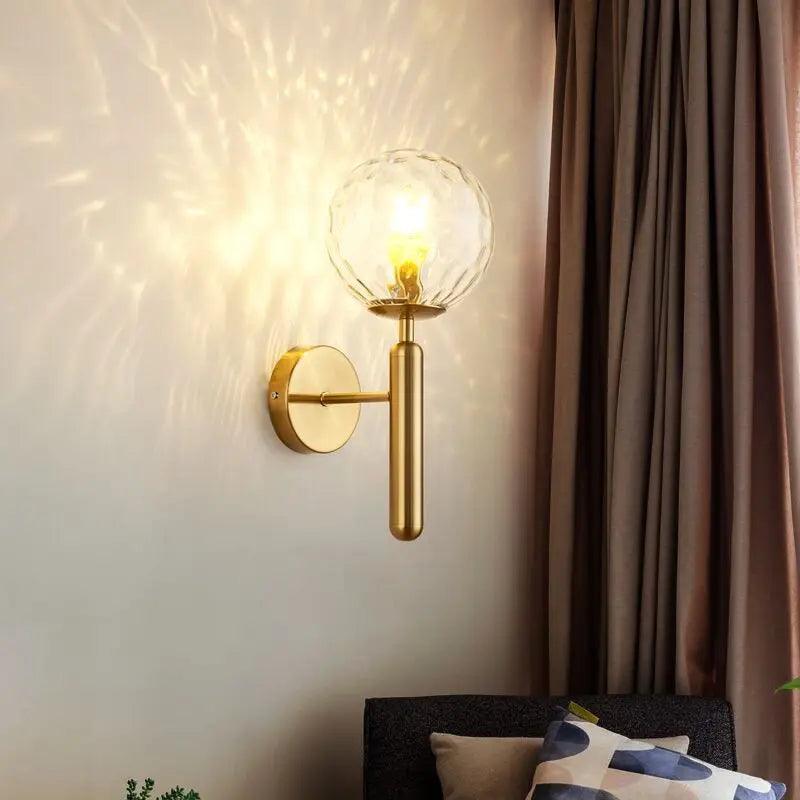 Gold Wall Sconce Lighting with Handcrafted Glass Shades 4