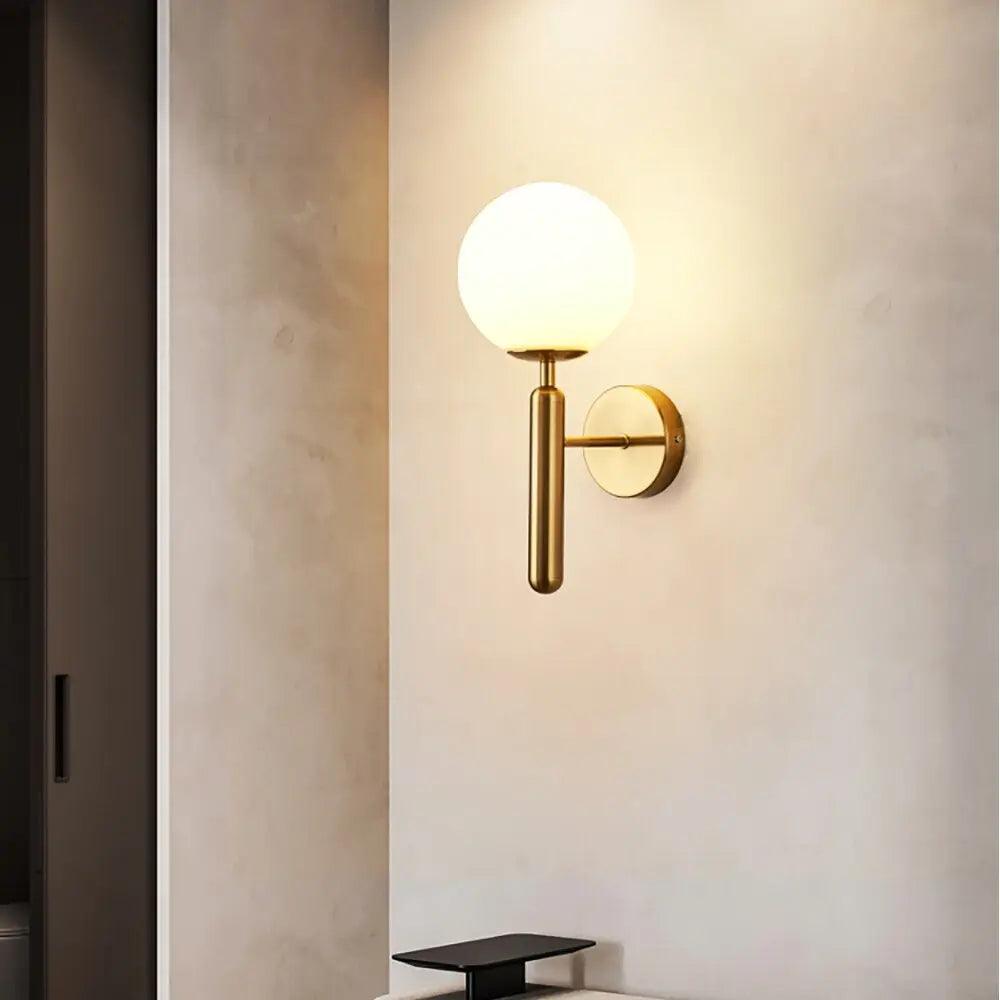 Gold Wall Sconce Lighting with Handcrafted Glass Shades 6