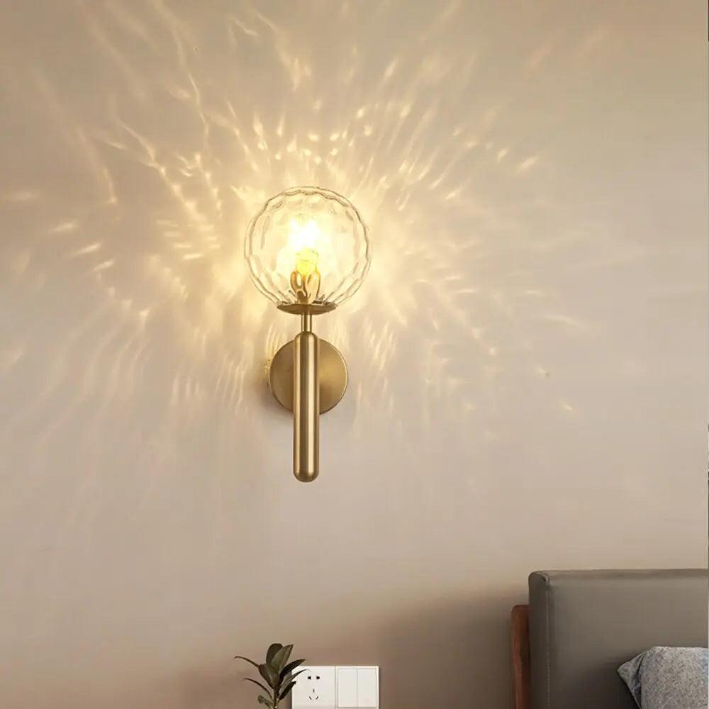 Gold Wall Sconce Lighting with Handcrafted Glass Shades 7