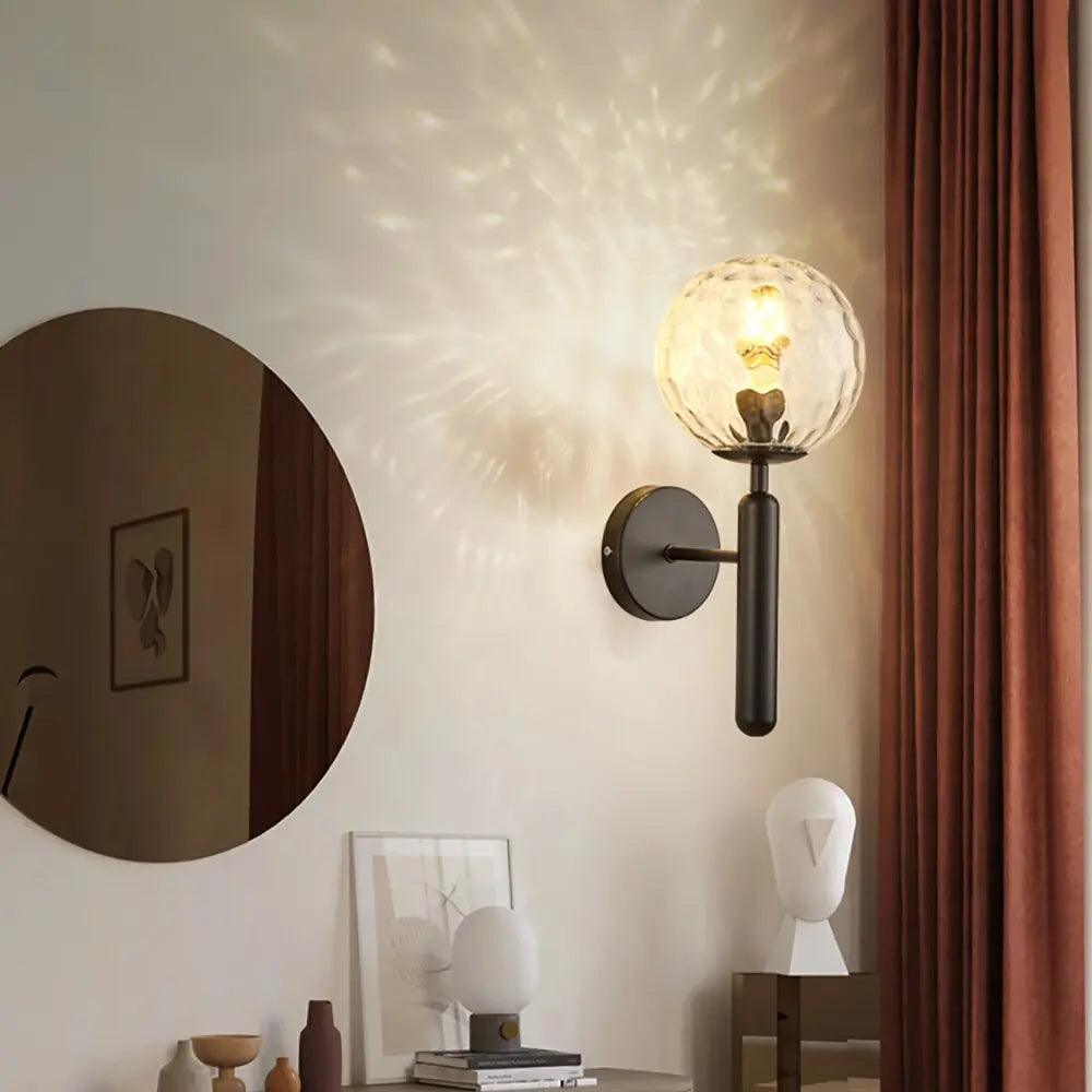 Gold Wall Sconce Lighting with Handcrafted Glass Shades 9