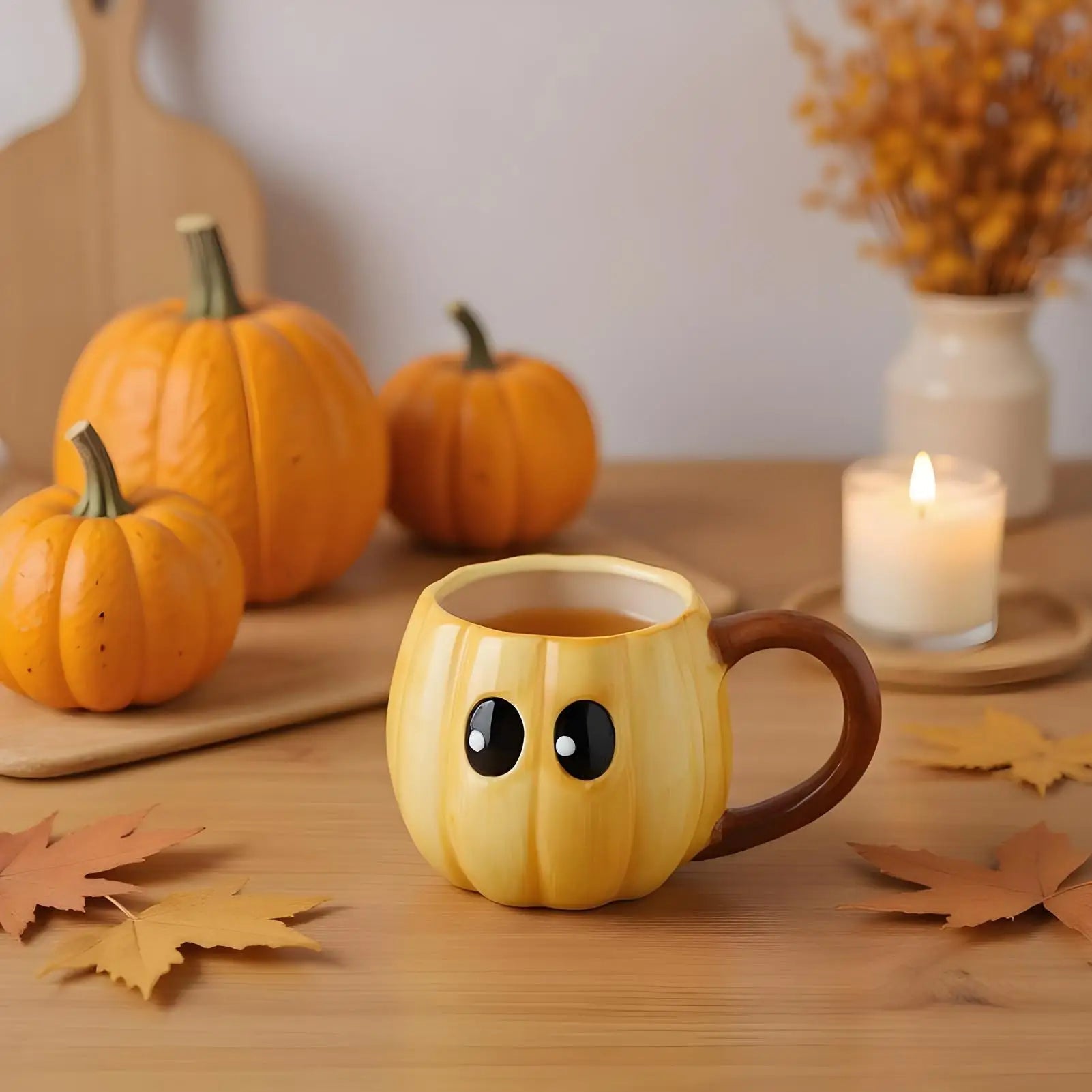Halloween Pumpkin Ceramic Mug, Enamel Handle 500ml 2