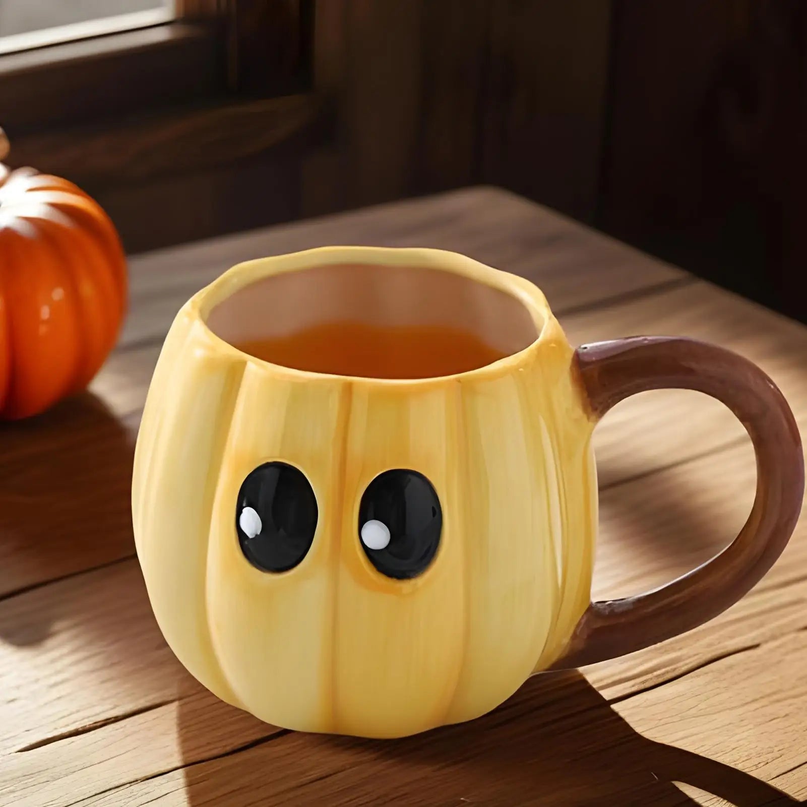 Halloween Pumpkin Ceramic Mug, Enamel Handle 500ml 3
