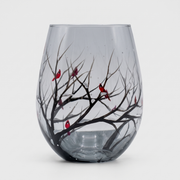 Hand Painted Four Seasons Tree Wine Glasses in Stemmed or Stemless 0