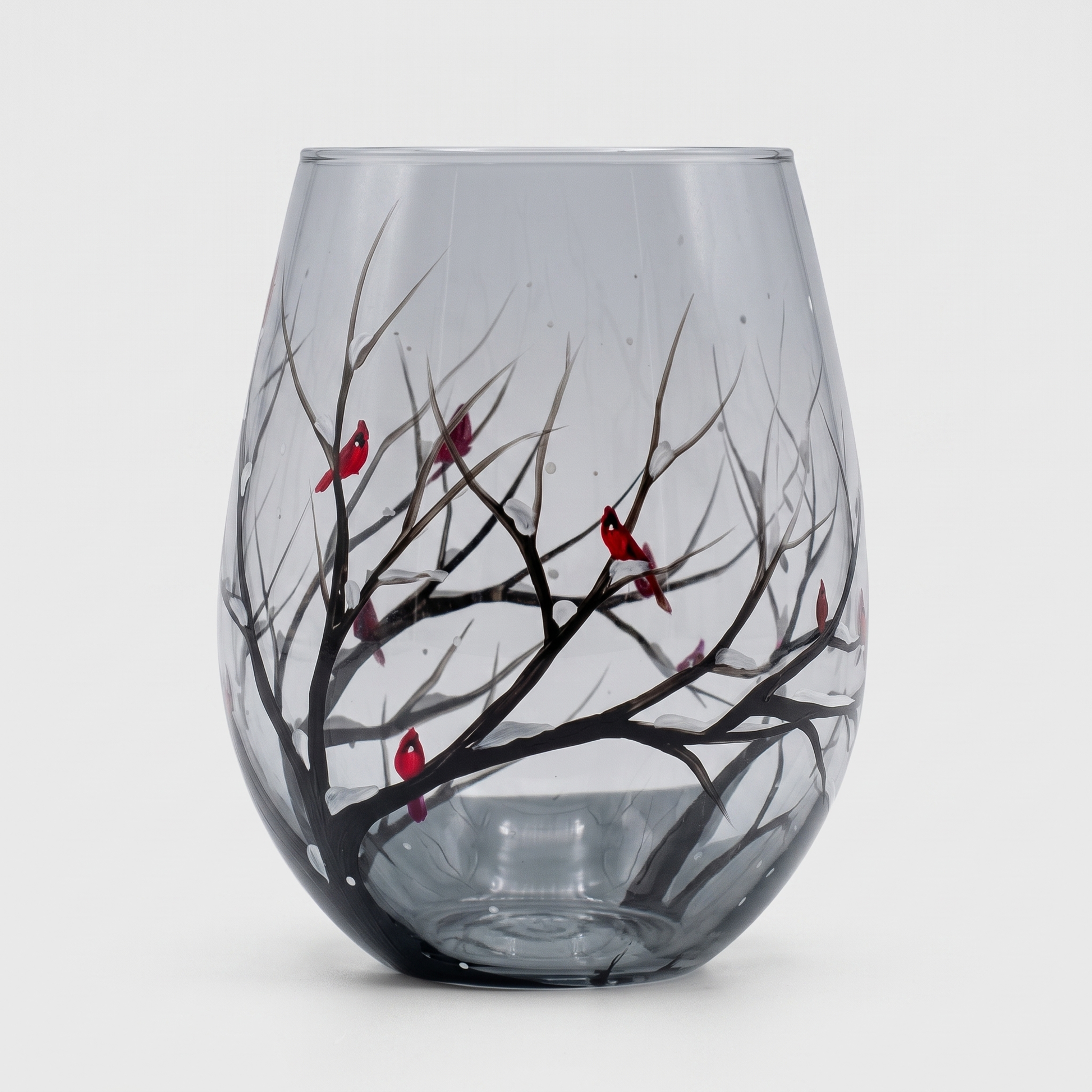 Hand Painted Four Seasons Tree Wine Glasses in Stemmed or Stemless 0